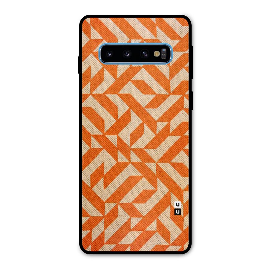 Orange Beige Pattern Metal Back Case for Galaxy S10