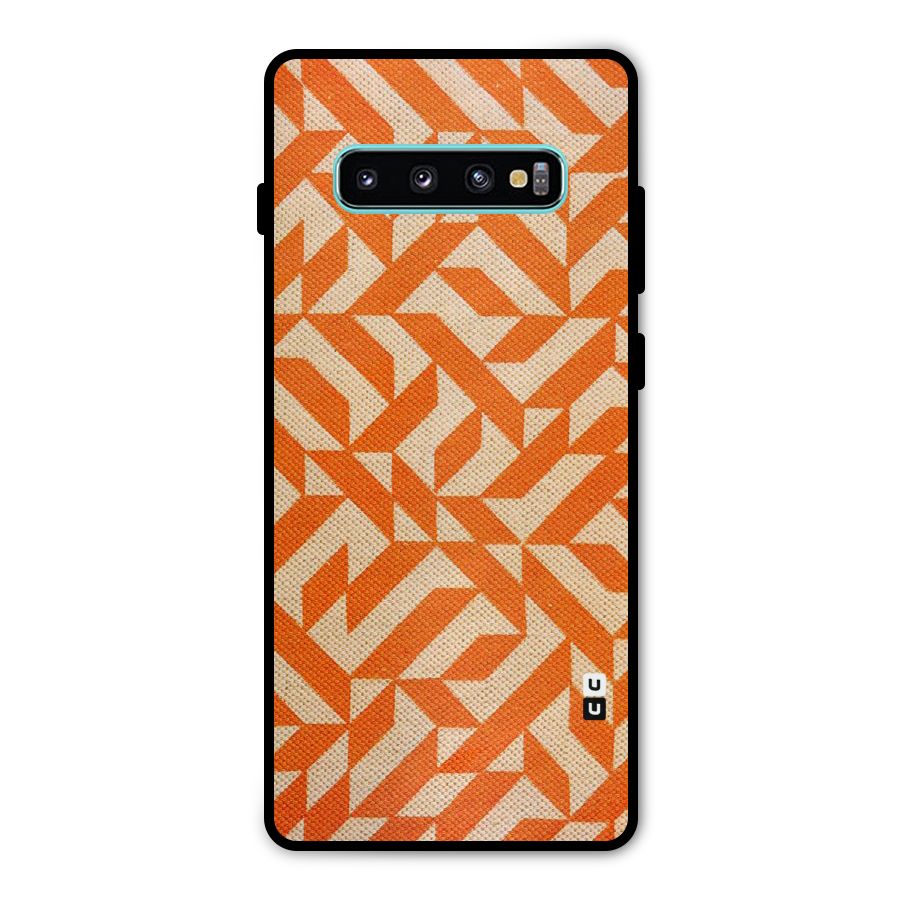 Orange Beige Pattern Metal Back Case for Galaxy S10 Plus