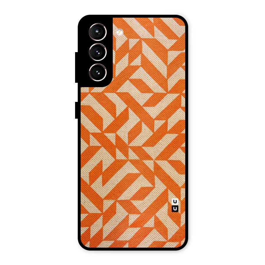 Orange Beige Pattern Metal Back Case for Galaxy S21 5G
