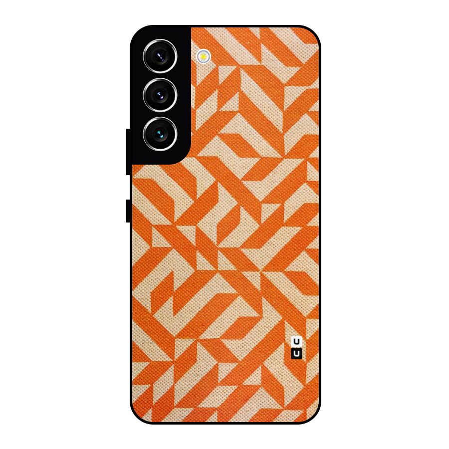 Orange Beige Pattern Metal Back Case for Galaxy S22 5G