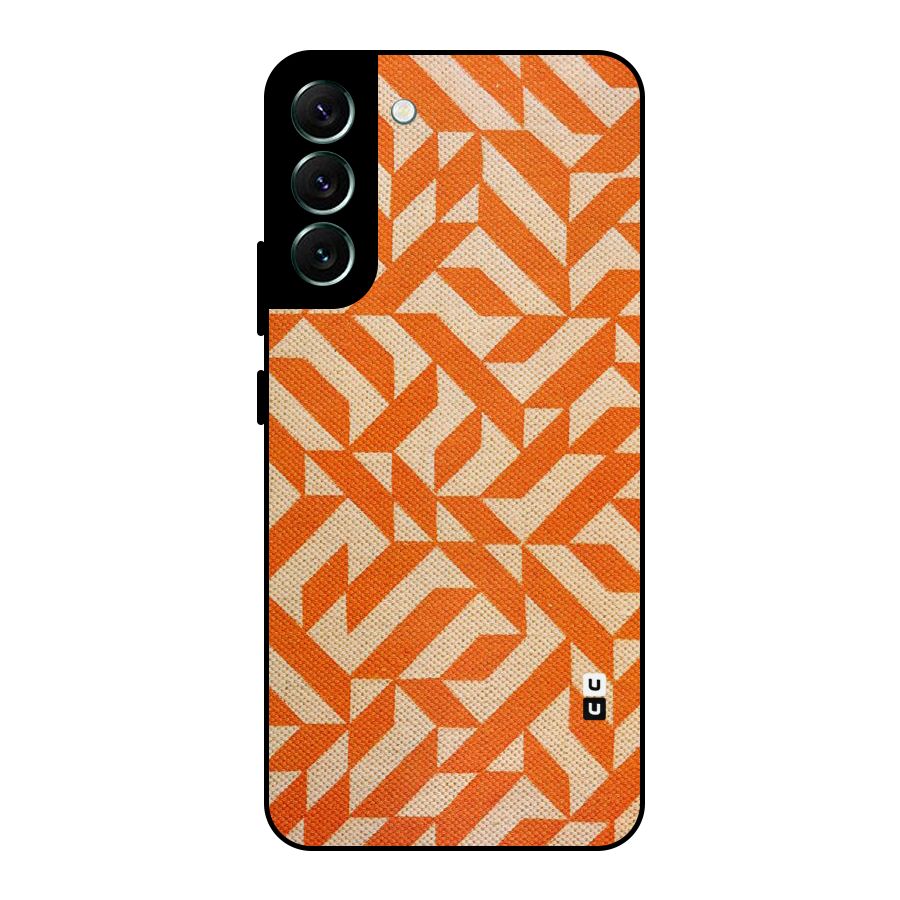 Orange Beige Pattern Metal Back Case for Galaxy S22 Plus 5G