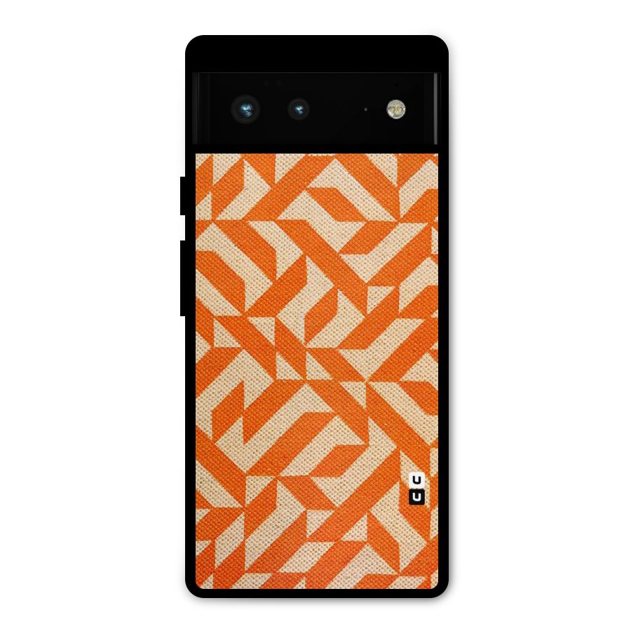 Orange Beige Pattern Metal Back Case for Google Pixel 6