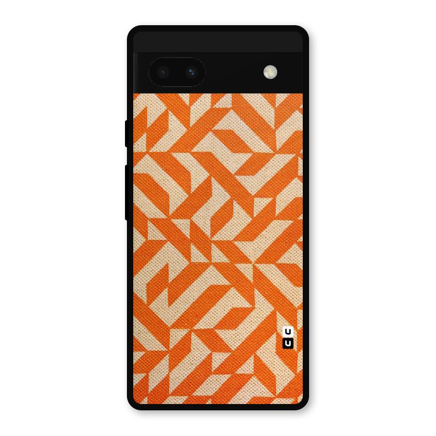 Orange Beige Pattern Metal Back Case for Google Pixel 6a