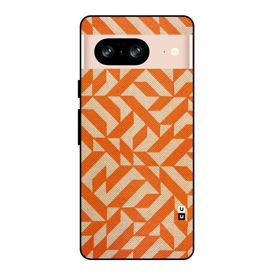 Orange Beige Pattern Metal Back Case for Google Pixel 8