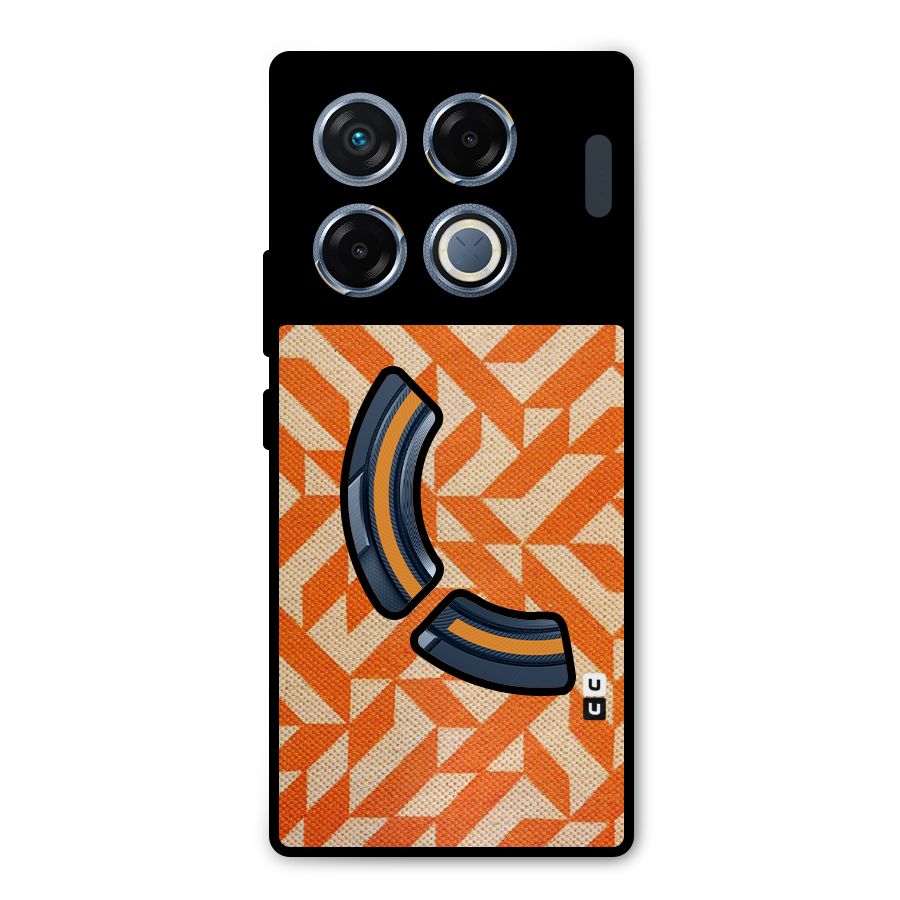 Orange Beige Pattern Metal Back Case for Infinix GT 20 Pro