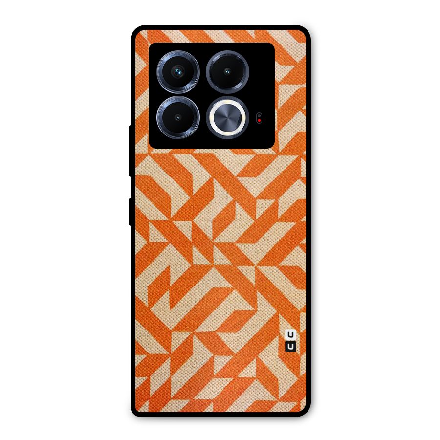 Orange Beige Pattern Metal Back Case for Infinix Note 40 5G