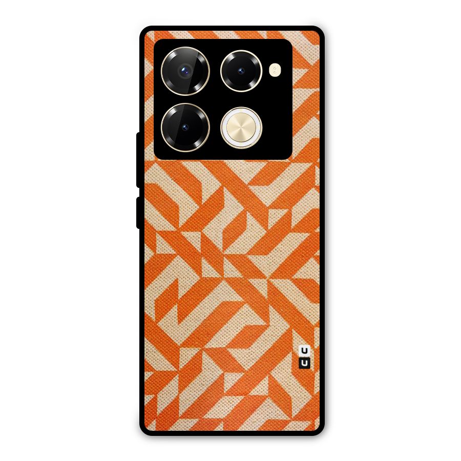 Orange Beige Pattern Metal Back Case for Infinix Note 40 Pro Plus