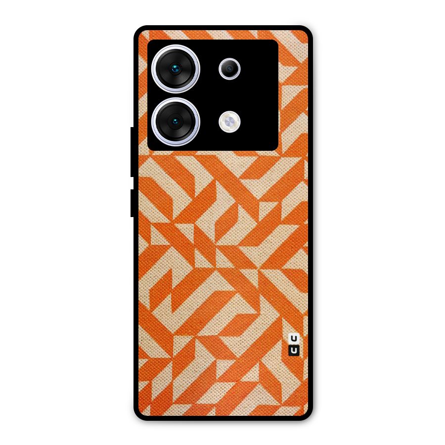 Orange Beige Pattern Metal Back Case for Infinix Zero 30 5G