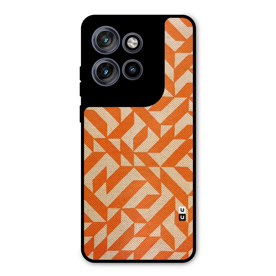 Orange Beige Pattern Metal Back Case for Motorola Edge 50 Neo