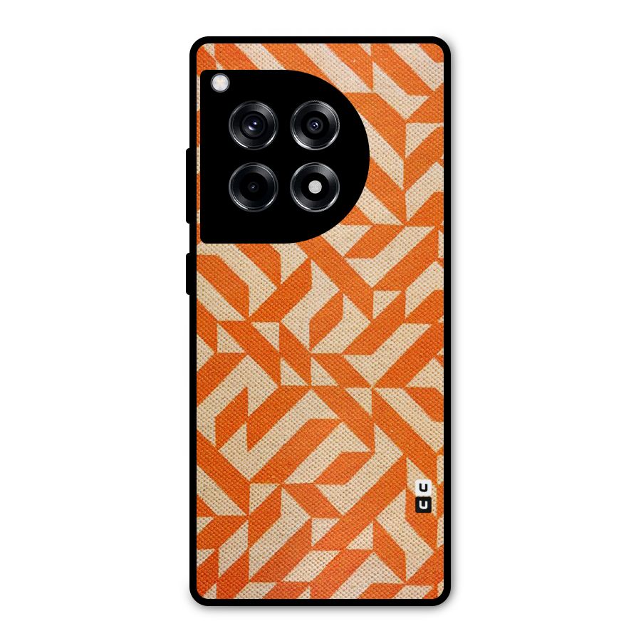 Orange Beige Pattern Metal Back Case for OnePlus 12R