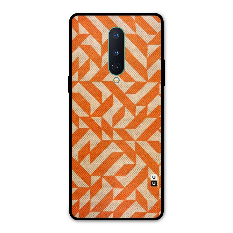 Orange Beige Pattern Metal Back Case for OnePlus 8