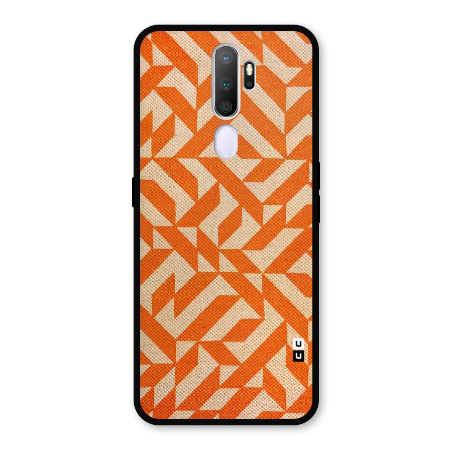 Orange Beige Pattern Metal Back Case for Oppo A9 (2020)