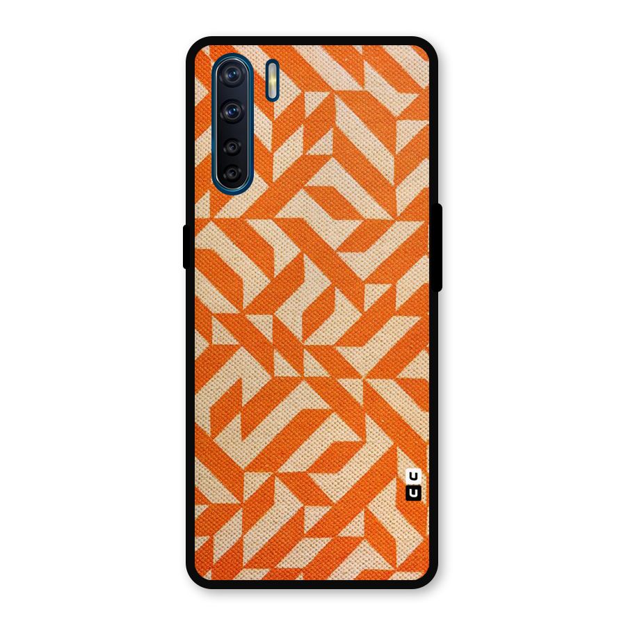 Orange Beige Pattern Metal Back Case for Oppo F15