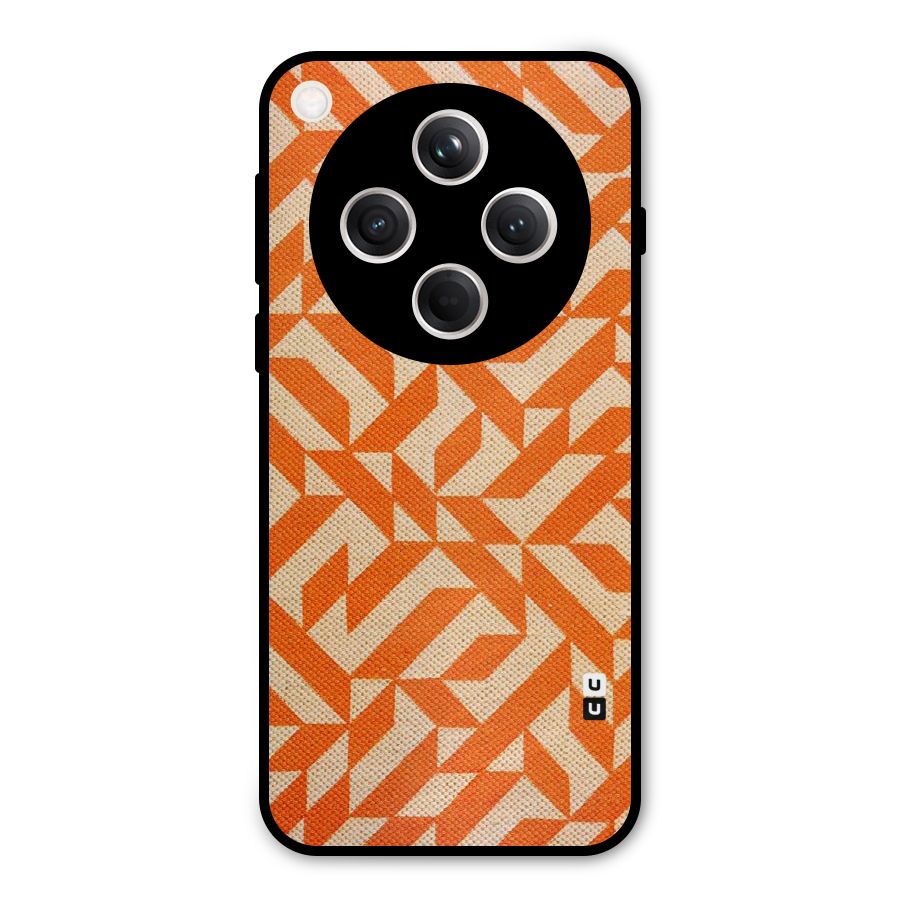 Orange Beige Pattern Metal Back Case for Oppo Find X8