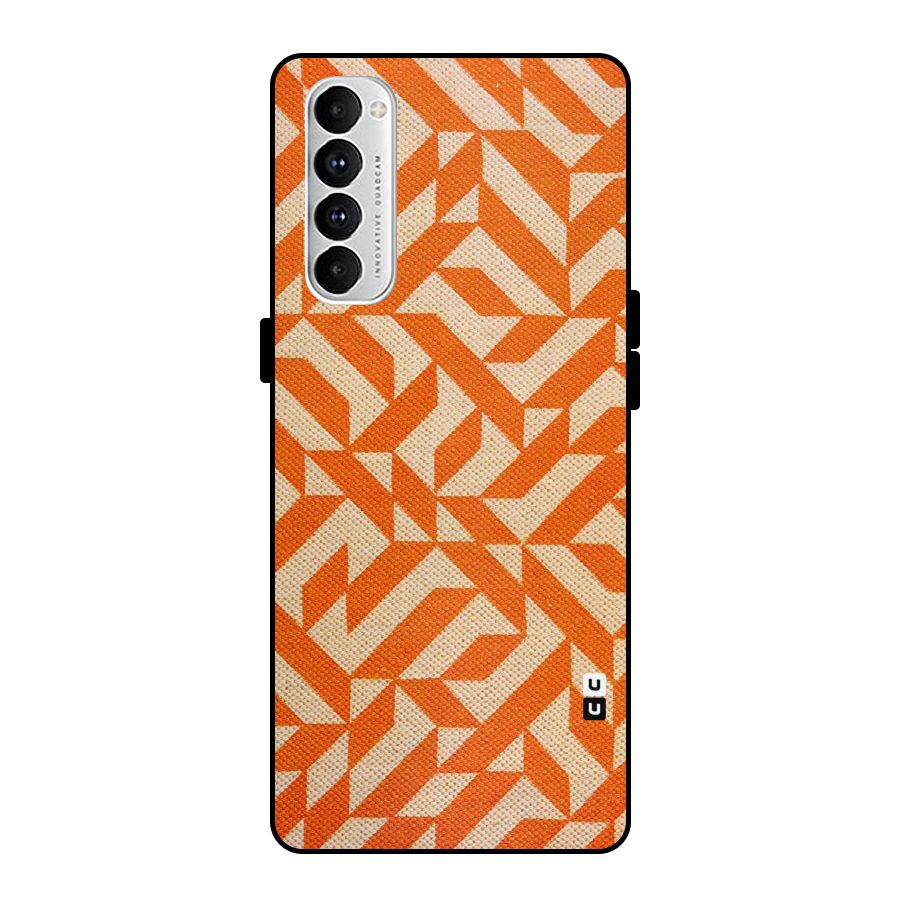 Orange Beige Pattern Metal Back Case for Oppo Reno4 Pro