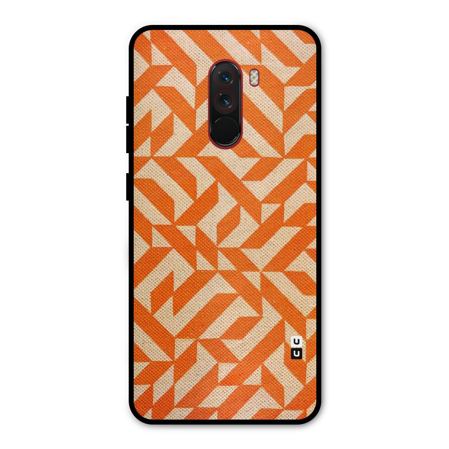 Orange Beige Pattern Metal Back Case for Poco F1