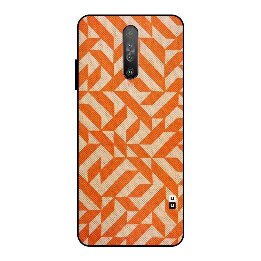 Orange Beige Pattern Metal Back Case for Poco X2