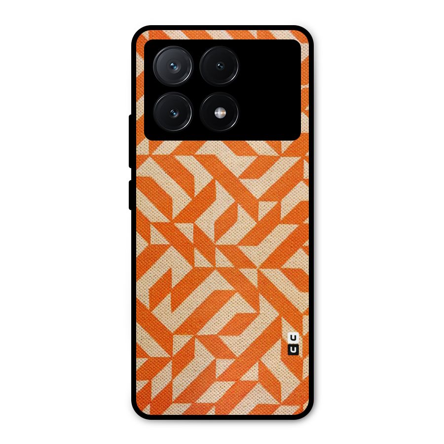 Orange Beige Pattern Metal Back Case for Poco X6 Pro