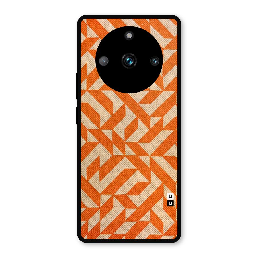 Orange Beige Pattern Metal Back Case for Realme 11 Pro Plus