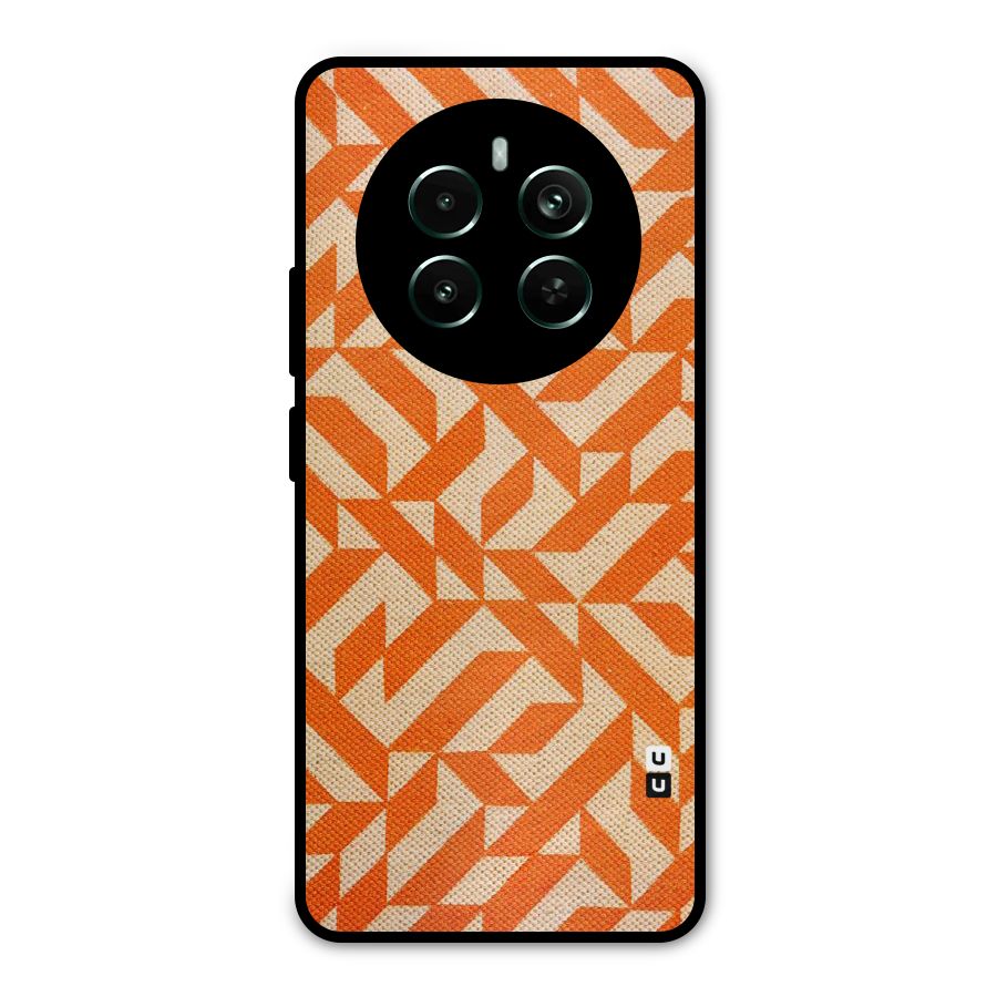 Orange Beige Pattern Metal Back Case for Realme 12 Pro Plus