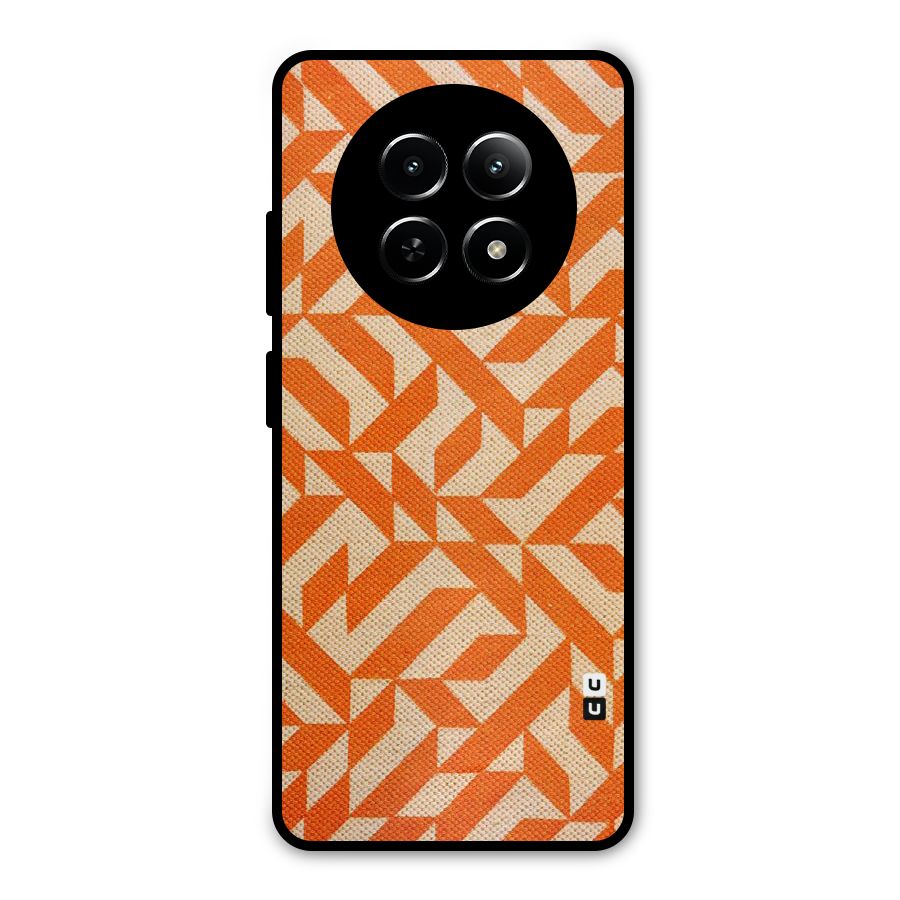Orange Beige Pattern Metal Back Case for Realme 12x 5G
