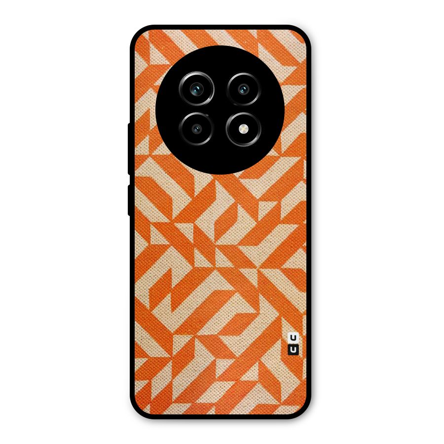 Orange Beige Pattern Metal Back Case for Realme 13 Pro