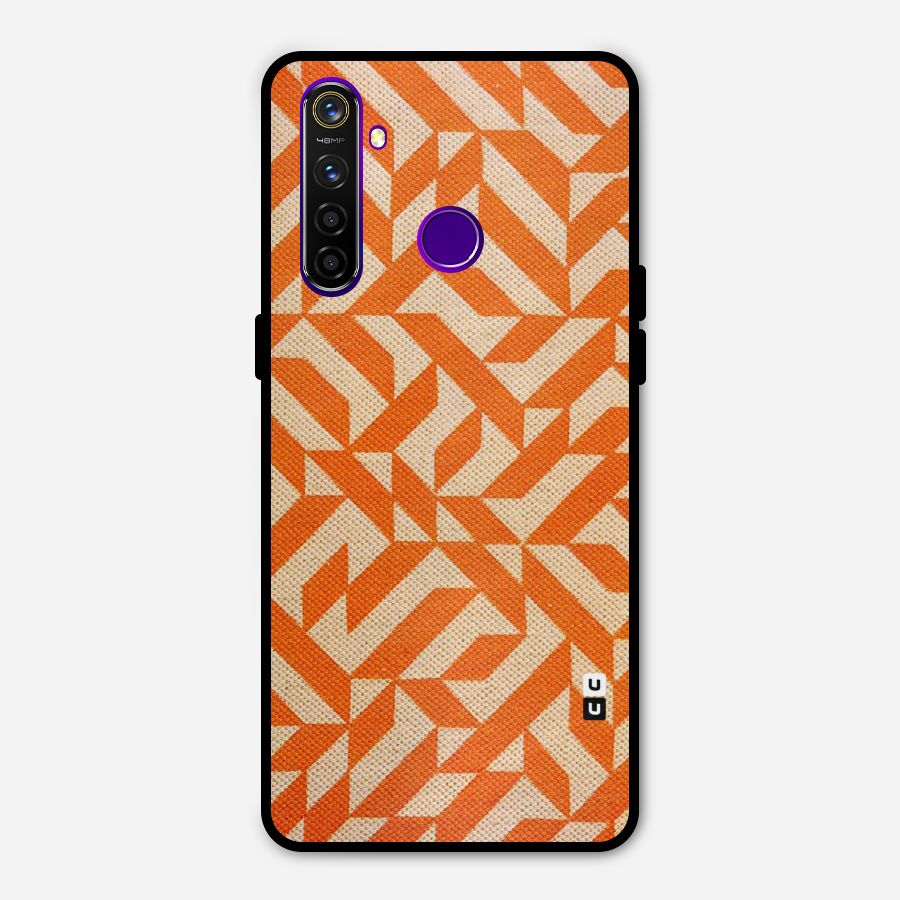 Orange Beige Pattern Metal Back Case for Realme 5 Pro