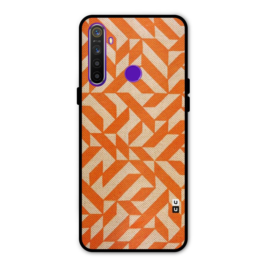 Orange Beige Pattern Metal Back Case for Realme 5i
