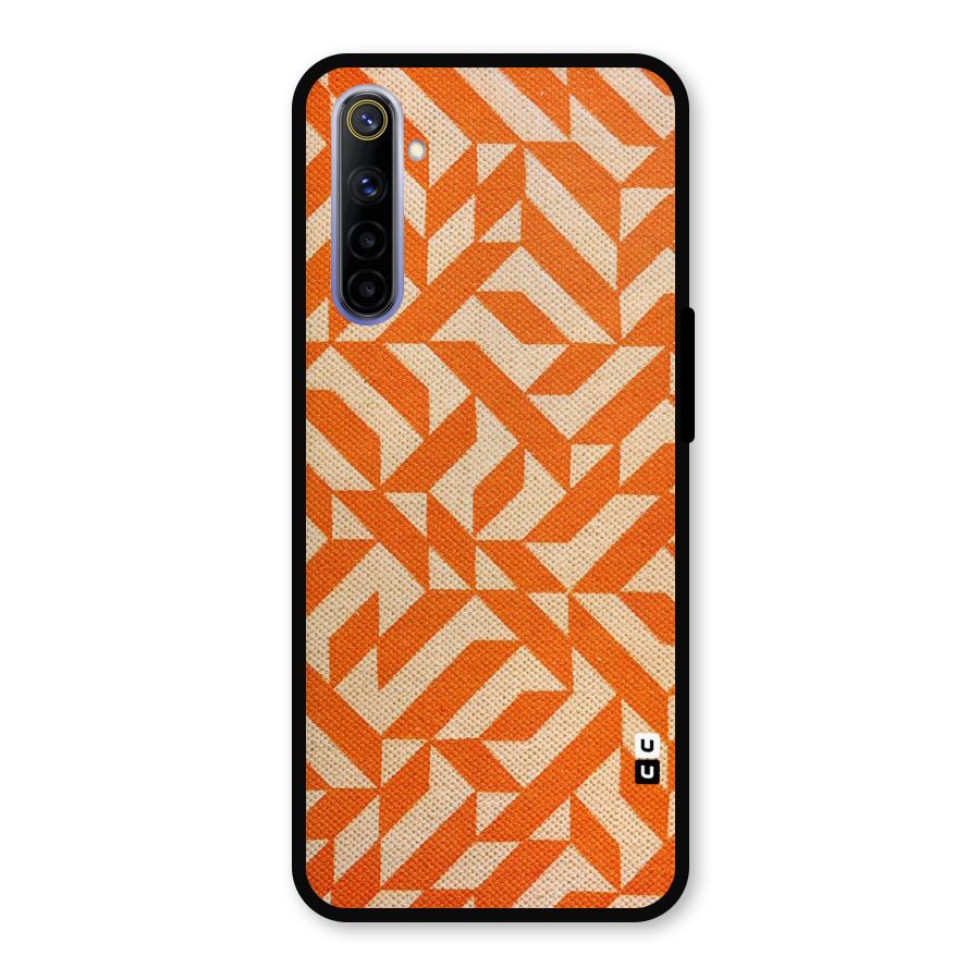 Orange Beige Pattern Metal Back Case for Realme 6i