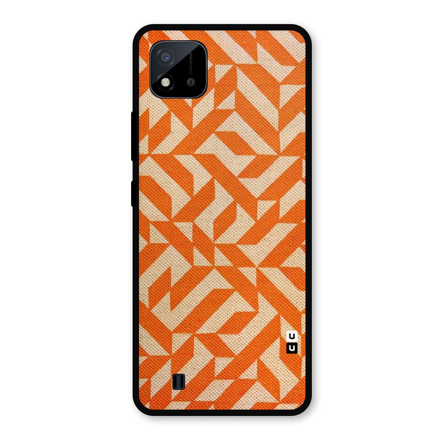 Orange Beige Pattern Metal Back Case for Realme C11 2021