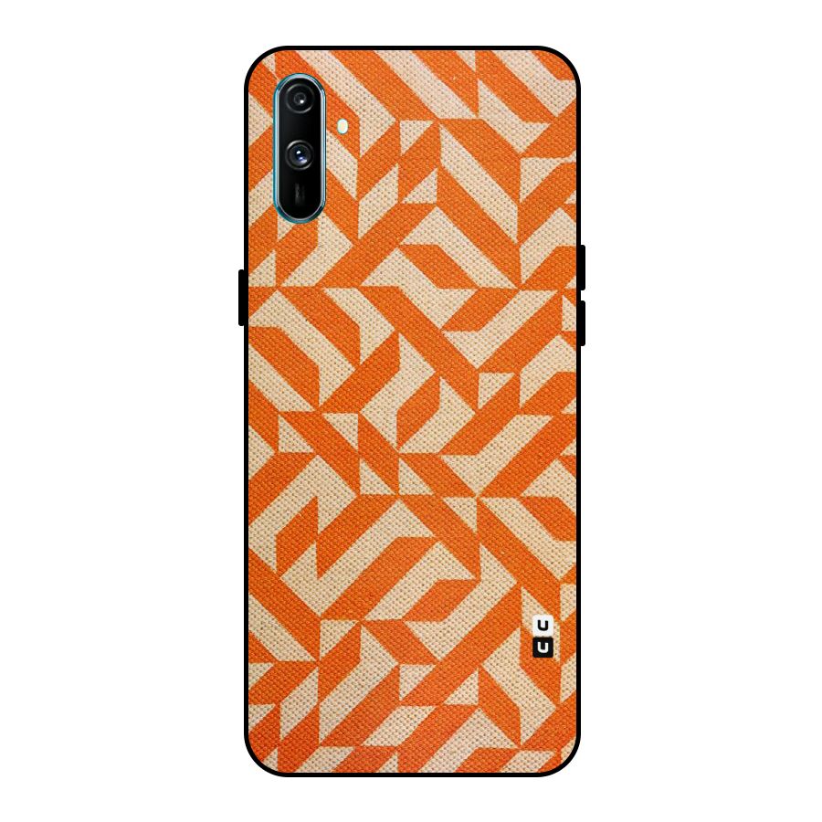 Orange Beige Pattern Metal Back Case for Realme C3