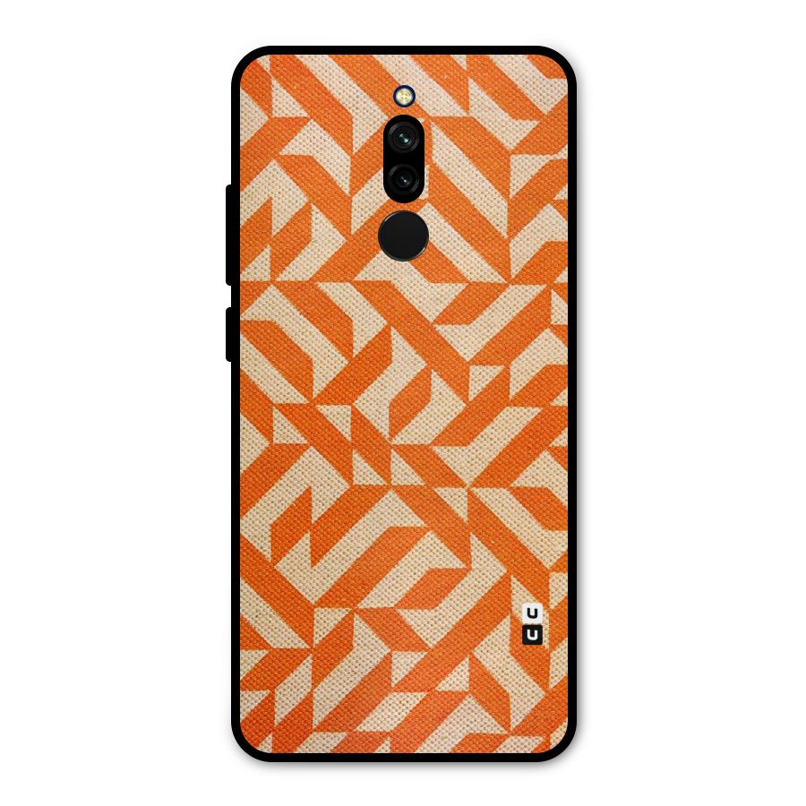 Orange Beige Pattern Metal Back Case for Redmi 8
