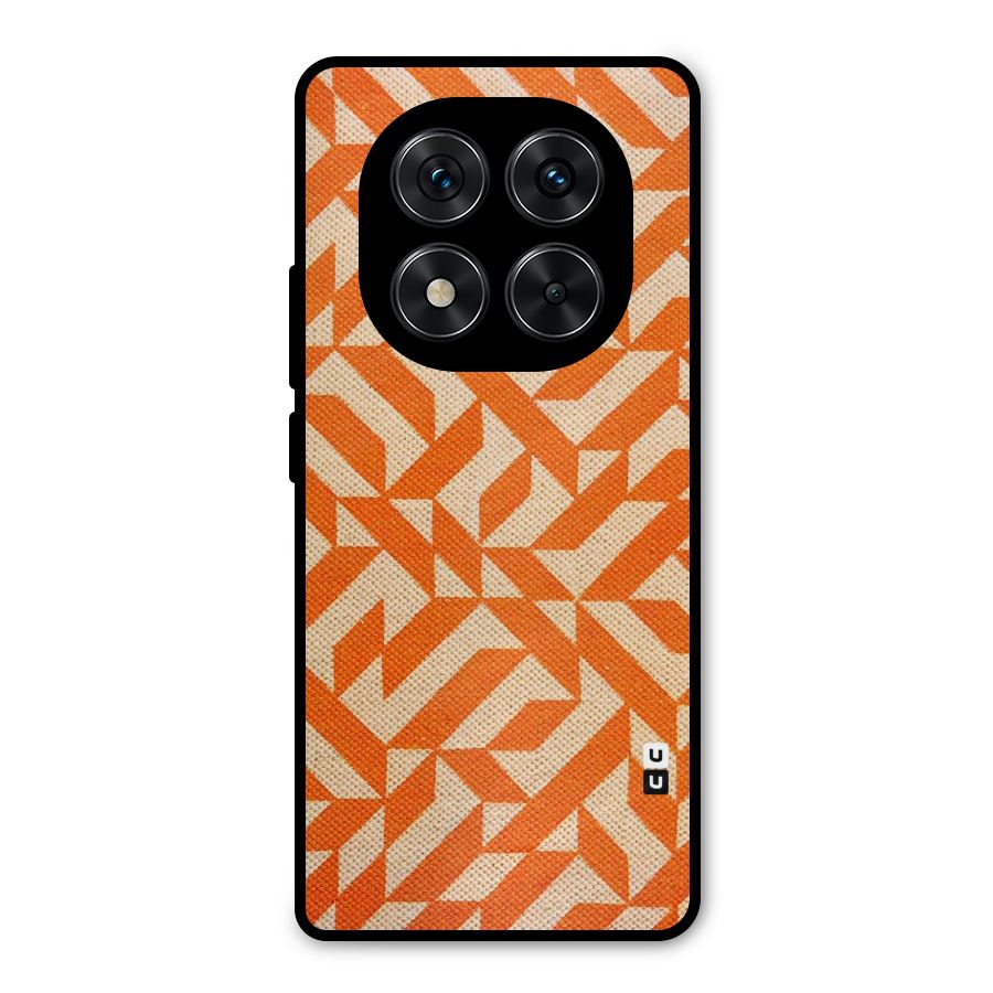 Orange Beige Pattern Metal Back Case for Redmi Note 14 Pro 5G