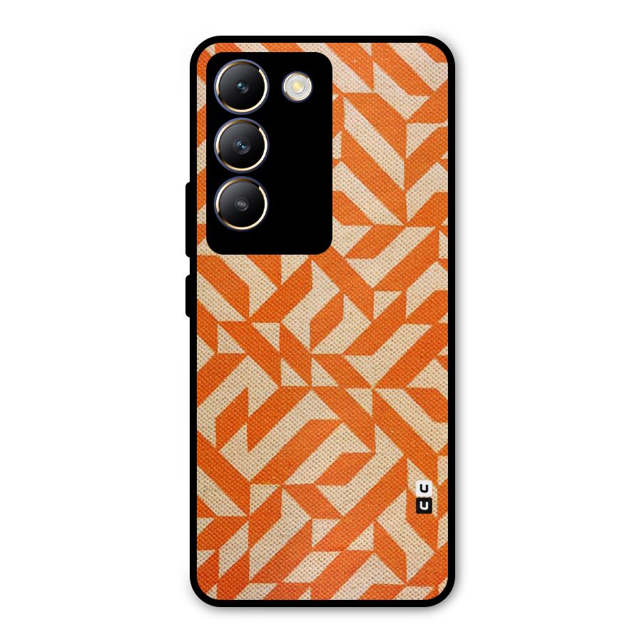 Orange Beige Pattern Metal Back Case for Vivo T3 5G