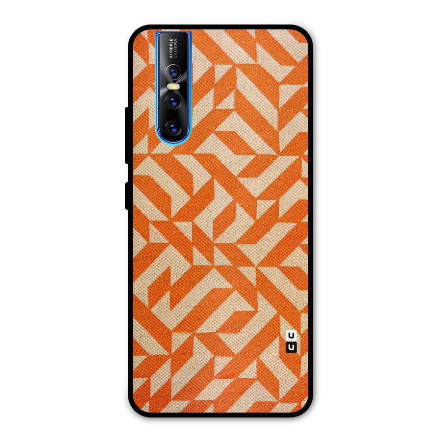 Orange Beige Pattern Metal Back Case for Vivo V15 Pro