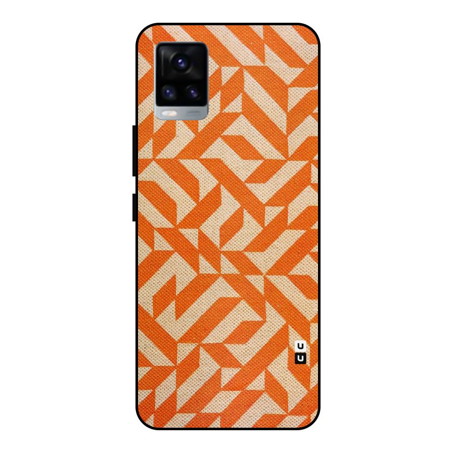 Orange Beige Pattern Metal Back Case for Vivo V20 2021