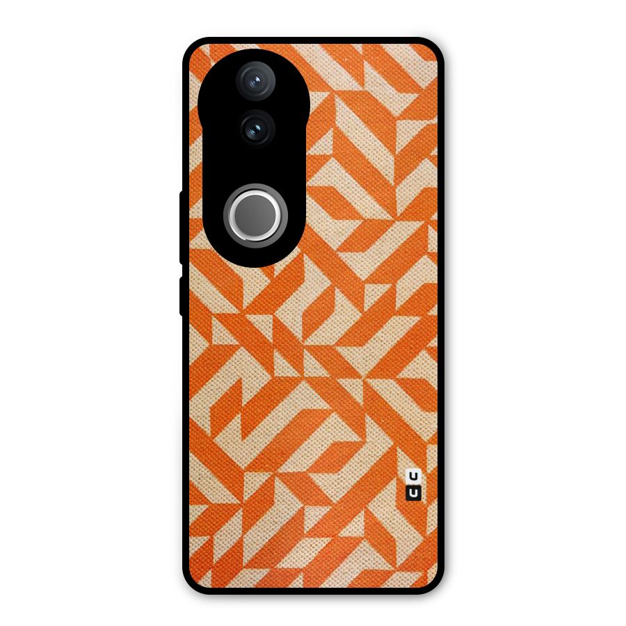 Orange Beige Pattern Metal Back Case for Vivo V50