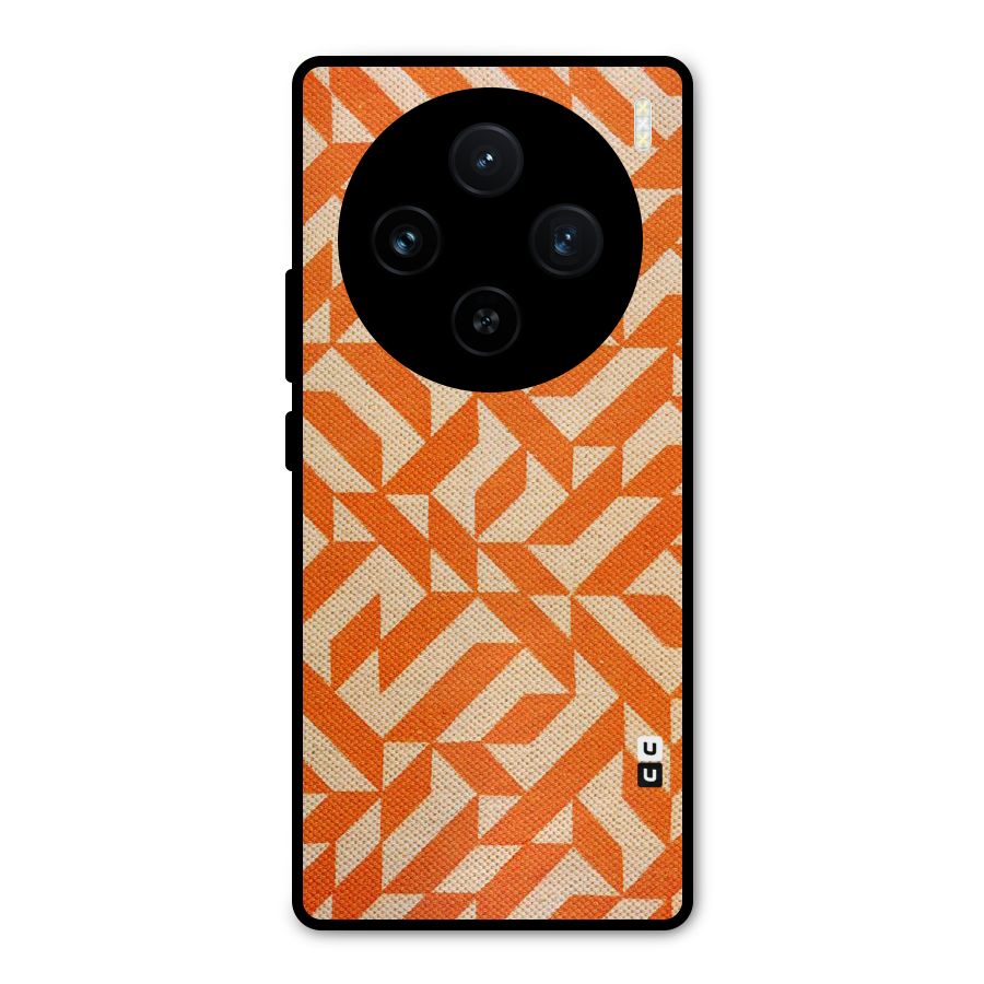 Orange Beige Pattern Metal Back Case for Vivo X100