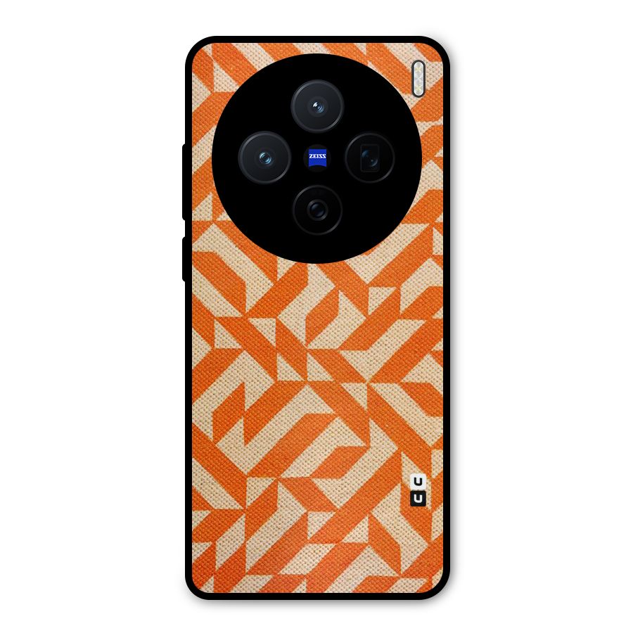 Orange Beige Pattern Metal Back Case for Vivo X200