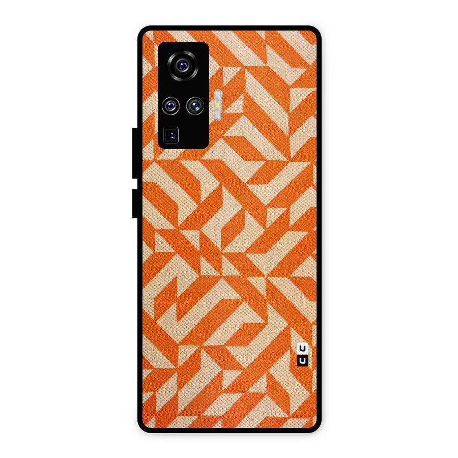 Orange Beige Pattern Metal Back Case for Vivo X50 Pro