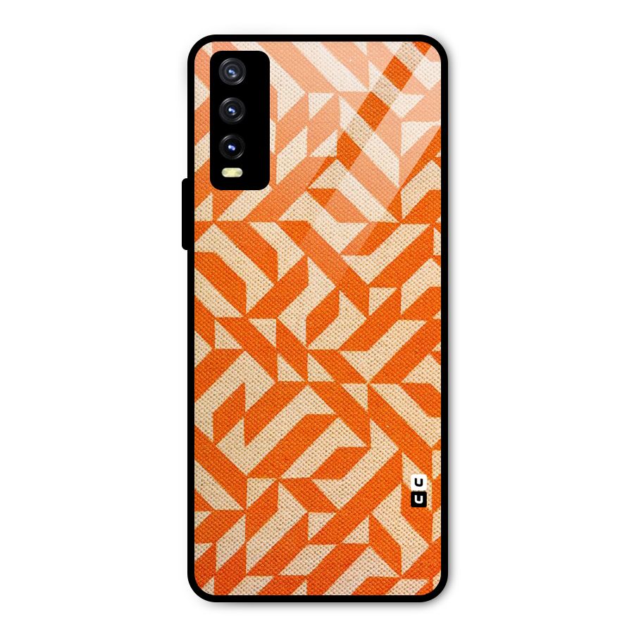Orange Beige Pattern Metal Back Case for Vivo Y20