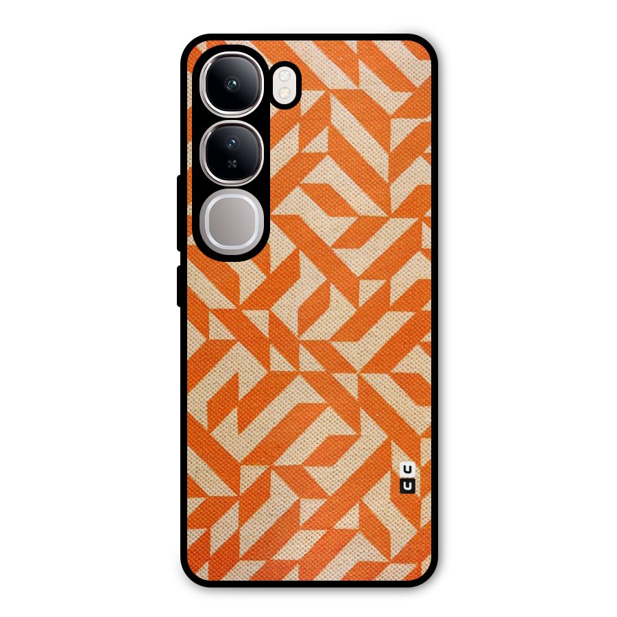 Orange Beige Pattern Metal Back Case for Vivo Y300