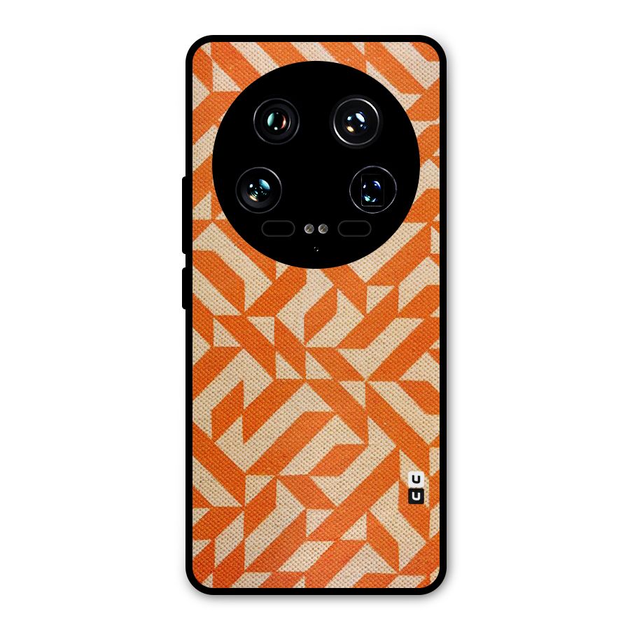 Orange Beige Pattern Metal Back Case for Xiaomi 14 Ultra