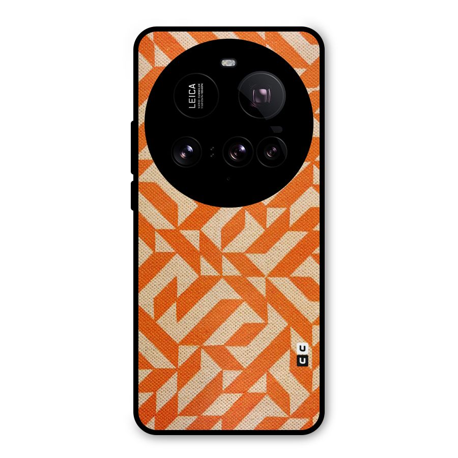 Orange Beige Pattern Metal Back Case for Xiaomi 15 Ultra