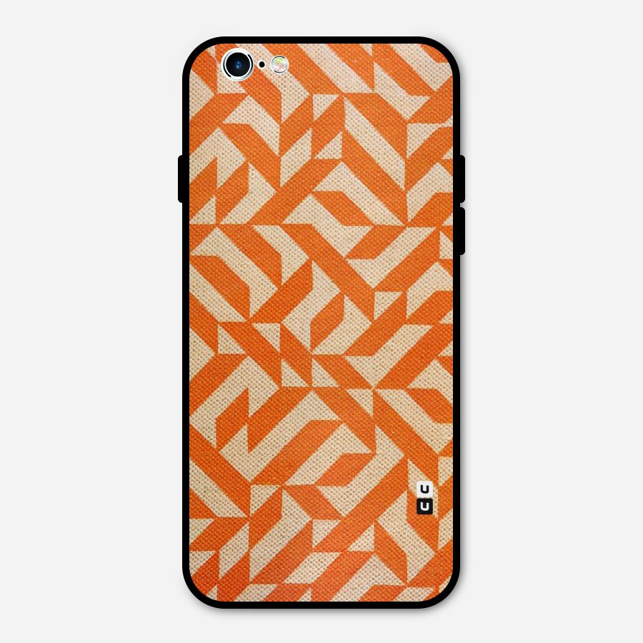 Orange Beige Pattern Metal Back Case for iPhone 6 6s