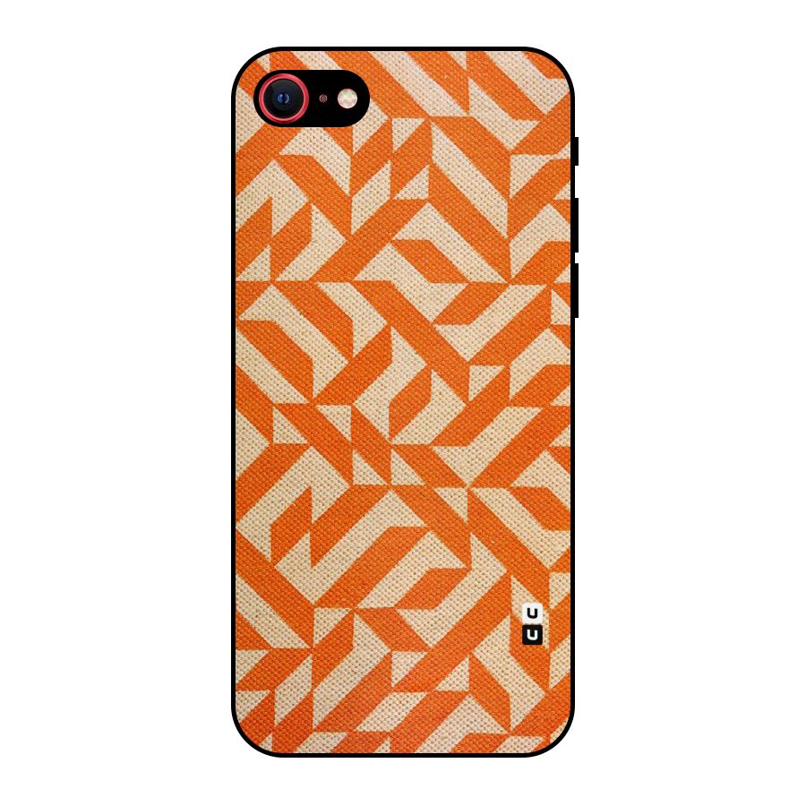 Orange Beige Pattern Metal Back Case for iPhone 7