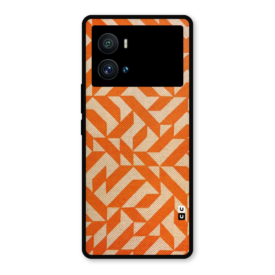 Orange Beige Pattern Metal Back Case for iQOO 9 Pro