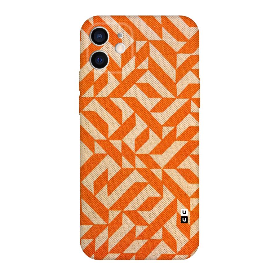 Orange Beige Pattern Original Polycarbonate Back Case for iPhone 12