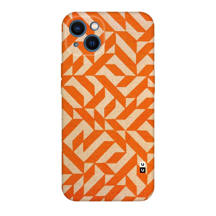 Orange Beige Pattern Original Polycarbonate Back Case for iPhone 13