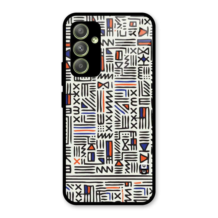Orange Blue Number Glass Back Case for Galaxy A54